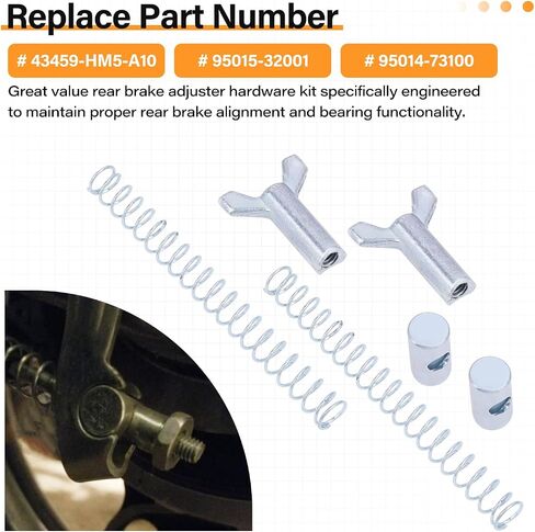 Rear Brake Adjuster Hardware Kit Compatible with Honda TRX125 250 300 400 450 TRX500 ATC125M ATC200M ATC200S ATC250SX ATC250ES Rear Brake Cable Adjusting Nut Kit (2 Sets) in Saudi Arabia