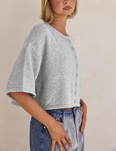 سبينغان كارديجان سترات للنساء خفيفة الوزن متماسكة زر Cardigan زر أعلى in Kuwait