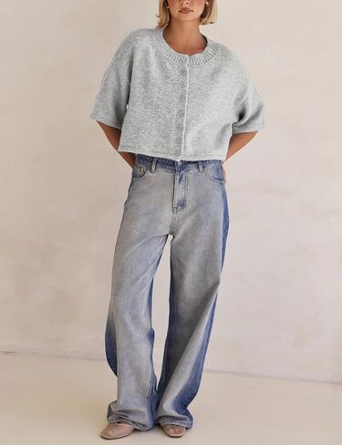 سبينغان كارديجان سترات للنساء خفيفة الوزن متماسكة زر Cardigan زر أعلى in Kuwait
