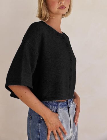 سبينغان كارديجان سترات للنساء خفيفة الوزن متماسكة زر Cardigan زر أعلى in Kuwait