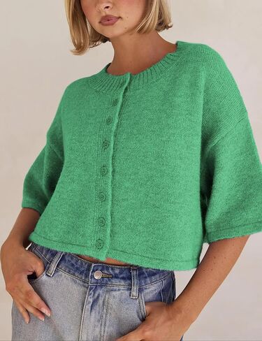 سبينغان كارديجان سترات للنساء خفيفة الوزن متماسكة زر Cardigan زر أعلى in Kuwait