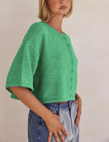 سبينغان كارديجان سترات للنساء خفيفة الوزن متماسكة زر Cardigan زر أعلى in Kuwait