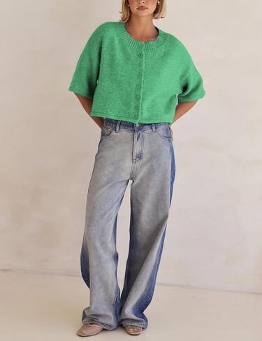 سبينغان كارديجان سترات للنساء خفيفة الوزن متماسكة زر Cardigan زر أعلى in Kuwait