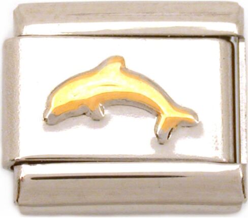 FindingKing Dolphin Italian Charm Gold Plated 9mm in Saudi Arabia