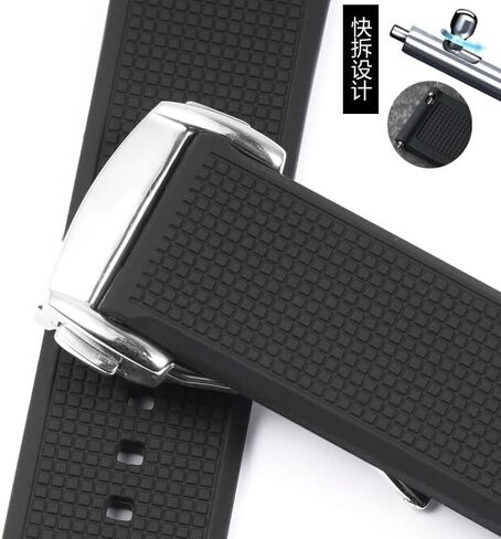 Silicone Watch Strap For Omega De Ville 300 Seamaster 600 Planet Ocean Rubber Watchband with Folding Buckle in Saudi Arabia