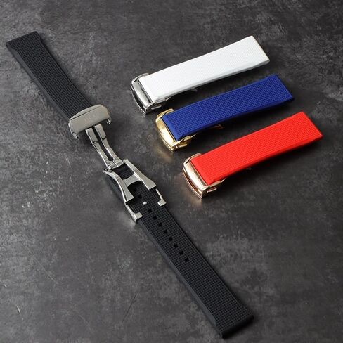 Silicone Watch Strap For Omega De Ville 300 Seamaster 600 Planet Ocean Rubber Watchband with Folding Buckle in Saudi Arabia
