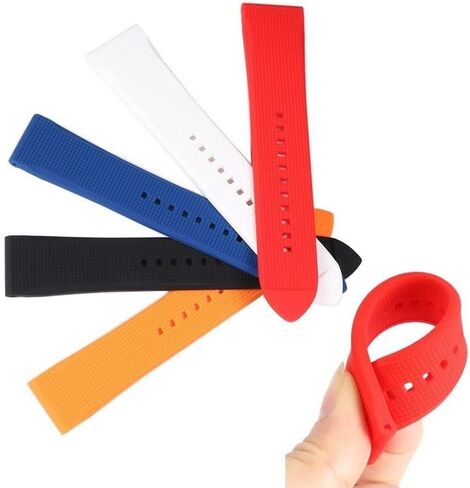 Silicone Watch Strap For Omega De Ville 300 Seamaster 600 Planet Ocean Rubber Watchband with Folding Buckle in Saudi Arabia
