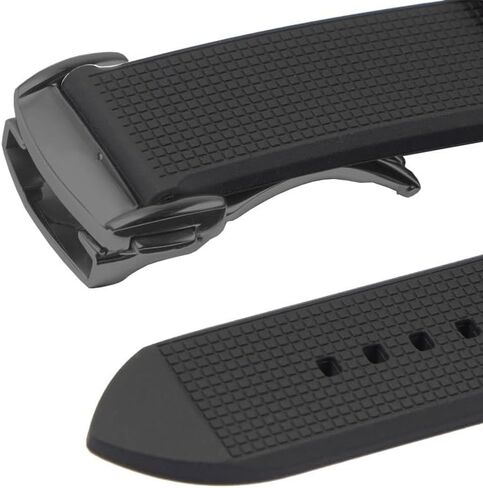 Silicone Watch Strap For Omega De Ville 300 Seamaster 600 Planet Ocean Rubber Watchband with Folding Buckle in Saudi Arabia