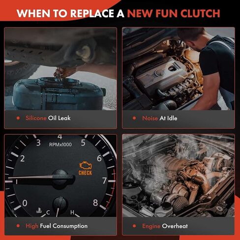 A-Premium Engine Cooling Fan Clutch Compatible with Suzuki Grand Vitara 1999-2005, XL-7 2002-2003, Vitara 1999-2004, Sidekick 1996-1998 & Sidekick 1996-1998, 1.8L 2.0L 2.5L 2.7L Replace# 1712052D01 in Kuwait