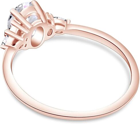 Savearth Diamonds 1 CT Center 7x5mm Oval ، Marquise & Round Cut Lab الذي تم إنشاؤه خاتم خطوبة مويسانيت الماس Solitaire للنساء في 10K أو 14K Solid Gold (VVS1 Clarity ، 1 CTTW) in Saudi Arabia