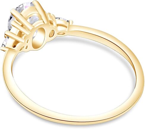 Savearth Diamonds 1 CT Center 7x5mm Oval ، Marquise & Round Cut Lab الذي تم إنشاؤه خاتم خطوبة مويسانيت الماس Solitaire للنساء في 10K أو 14K Solid Gold (VVS1 Clarity ، 1 CTTW) in Kuwait