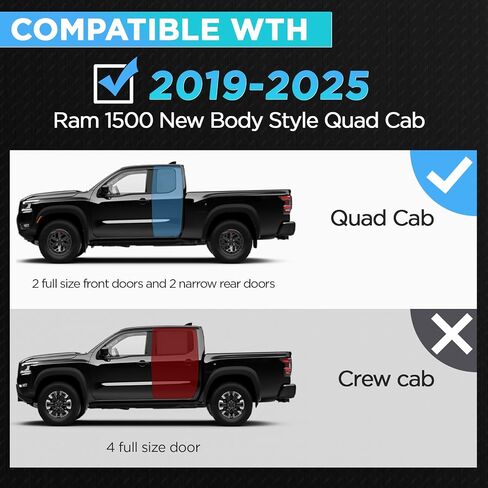 PZ 6" Drop Down Step Running Boards Compatible with 2019-2025 Ram 1500 Quad Cab/Extended Cab New Body Style, Black Heavy Duty Carbon Steel Side Step Rails Nerf Bars(Only for New Body Style) in Saudi Arabia