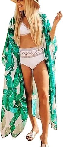 shermie Women's Long Kimono Bohemian Loose Causal Summer Beach Bikini Swimwear Swimsuit Cover Up in Kuwait
