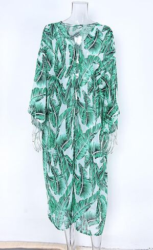 shermie Women's Long Kimono Bohemian Loose Causal Summer Beach Bikini Swimwear Swimsuit Cover Up in Kuwait