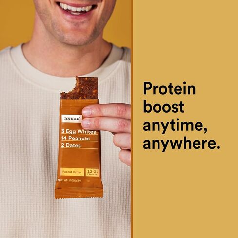 RXBAR Protein Bars, 12g Protein, Gluten Free Snacks, Snack Bars, Peanut Butter, 22oz Box (12 Bars) in Saudi Arabia