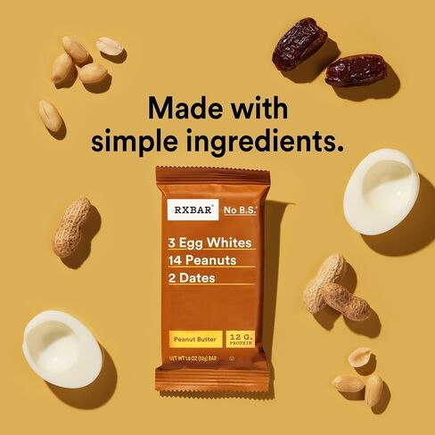 RXBAR Protein Bars, 12g Protein, Gluten Free Snacks, Snack Bars, Peanut Butter, 22oz Box (12 Bars) in Saudi Arabia