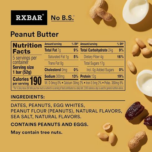 قضبان بروتين RXBAR ، البروتين 12 جرام ، وجبات خفيفة خالية من الغلوتين ، وأشرطة الوجبات الخفيفة ، وزبدة الفول السوداني ، 22 أوقية (12 بارًا) in Saudi Arabia