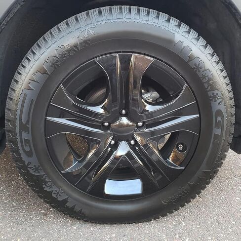 Hecasa 17 "" Wheel Coverens Hubcaps متوافق مع 2013-2018 Toyota Rav4 LE ، 5 يتحدث ، Gloss Black Plastic Skins Hub Caps Covers Full Rim Covers in Kuwait