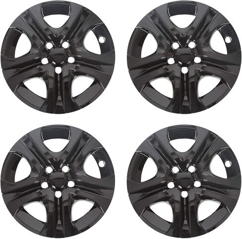 Hecasa 17 "" Wheel Coverens Hubcaps متوافق مع 2013-2018 Toyota Rav4 LE ، 5 يتحدث ، Gloss Black Plastic Skins Hub Caps Covers Full Rim Covers in Kuwait