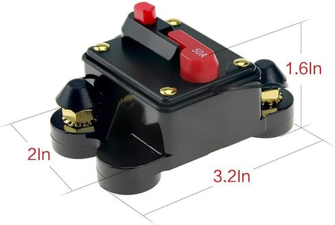 Circuit Breaker 50amp 50A-300A with Manual Reset Home Solar System Fuse Holder for Car Audio and Amps Protection 12V-24V DC Reset Fuse Inverter Replace Fuses in Kuwait