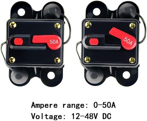 Circuit Breaker 50amp 50A-300A with Manual Reset Home Solar System Fuse Holder for Car Audio and Amps Protection 12V-24V DC Reset Fuse Inverter Replace Fuses in Kuwait