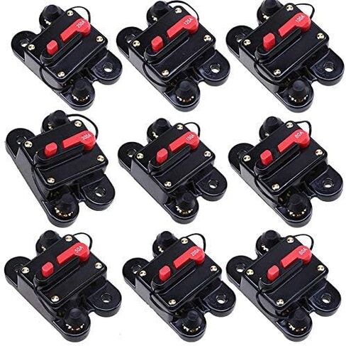 Circuit Breaker 50amp 50A-300A with Manual Reset Home Solar System Fuse Holder for Car Audio and Amps Protection 12V-24V DC Reset Fuse Inverter Replace Fuses in Kuwait