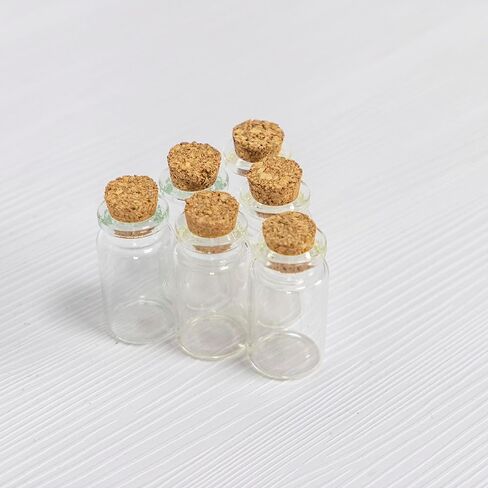 6 PCS 8ML زجاجات زجاجية واضحة مع سدادات Cork ، قوارير زجاجية صغيرة ، الجرار مع سدادات الفلين لصالح حفلات الزفاف ، وملحقات تخزين الفن ، حرفة DIY in Kuwait