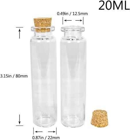 6 PCS 8ML زجاجات زجاجية واضحة مع سدادات Cork ، قوارير زجاجية صغيرة ، الجرار مع سدادات الفلين لصالح حفلات الزفاف ، وملحقات تخزين الفن ، حرفة DIY in Kuwait