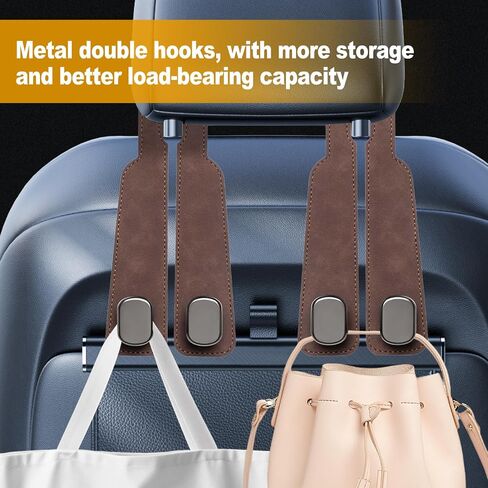 Car Purse Hook Purse Hook for Car Seats Headrest Car Seat Hooks,Heavy Duty Vehicle Organizer for Handbags, Groceries, Purses, Keep Car Tidy (Black, 4 Pack) in Saudi Arabia