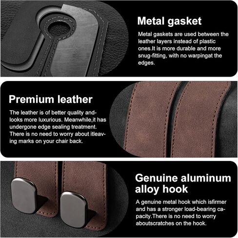 Car Purse Hook Purse Hook for Car Seats Headrest Car Seat Hooks,Heavy Duty Vehicle Organizer for Handbags, Groceries, Purses, Keep Car Tidy (Black, 4 Pack) in Saudi Arabia