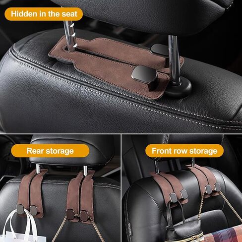 Car Purse Hook Purse Hook for Car Seats Headrest Car Seat Hooks,Heavy Duty Vehicle Organizer for Handbags, Groceries, Purses, Keep Car Tidy (Black, 4 Pack) in Saudi Arabia