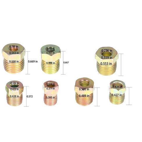 35 Pcs 3/16 & 1/4 Tube Brake Line Tubing Fitting Nuts Kit Inverted Flares Iron Plating zinc in Kuwait