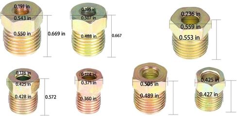 35 PCS 3/16 و 1/4 أنابيب خط الفرامل الأنابيب تركيب المكسرات المقلوبة in Saudi Arabia