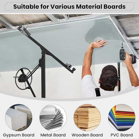 رفع دريوال رفع 11FT شيتروك رفع جاك رفع للسقف 360 درجة قابل للتعديل دريوال لوحة رافعة، 150 رطل الثقيلة رافع دريوال، رفع شيتروك قابلة للطي، رفع دريوال لتحسين المنزل in Kuwait