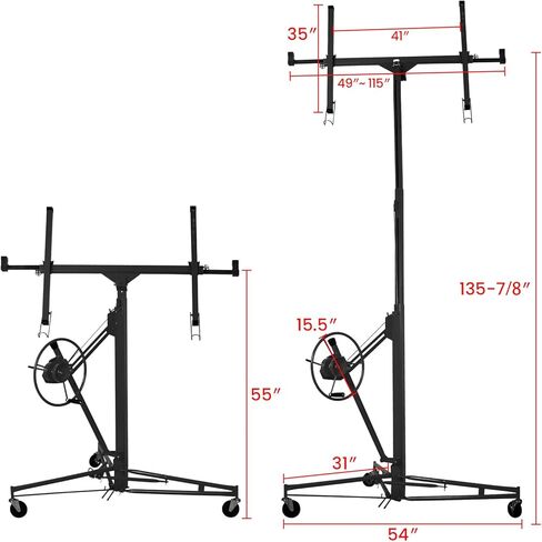 رفع دريوال رفع 11FT شيتروك رفع جاك رفع للسقف 360 درجة قابل للتعديل دريوال لوحة رافعة، 150 رطل الثقيلة رافع دريوال، رفع شيتروك قابلة للطي، رفع دريوال لتحسين المنزل in Kuwait