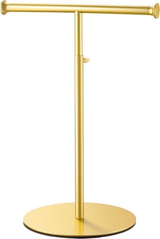 niffgaff T Bar Purse Display Stand Tabletop: Adjustable Height Handbag Holder, Countertop Hanging Rack for Long Necklace Scarf Lanyard, Black in Kuwait