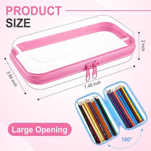Hoolerry 3 Pcs Clear Hard Zipper Case Plastic Pouch Transparent Hard Case Clear Makeup Bag Portable Travel Organizer Bin for Cosmetics, Building Blocks, Puzzles(Multicolor,S) in Saudi Arabia