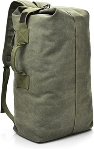 Travel Backpack for Men Large Capacity Handbag Quality Canvas Bucket Shoulder Bags for Men Backpacks(Green,18 * 10 * 8in) in Kuwait