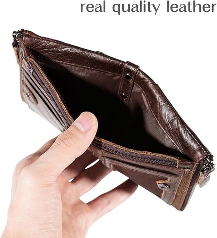 Personalized Leather Wallet for Men,Custom Engraved Name and Initial, Durable Zipper, Large Capacity, RFID Blocking Boys Wallet l Gifts for Dad, Son, Boyfriend (black) in Saudi Arabia