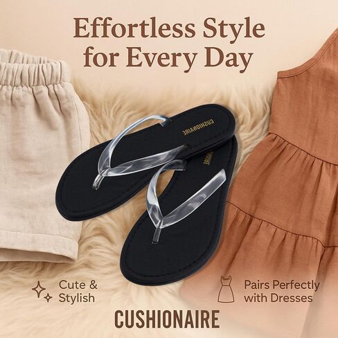 CUSHIONAIRE Surf Flip Flop Sandals for Women with Flexible Sole and Soft Jelly Strap, Lightweight Casual Slides in Saudi Arabia