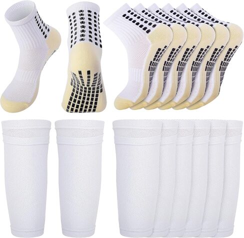 4 Set Grip Soccer Socks with Shin Guard Sleeve,Anti-Slip Soccer Sock Sleeve,Athletic Socks Set for Teens Adult Sport in Saudi Arabia