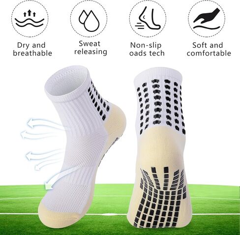 4 Set Grip Soccer Socks with Shin Guard Sleeve,Anti-Slip Soccer Sock Sleeve,Athletic Socks Set for Teens Adult Sport in Saudi Arabia