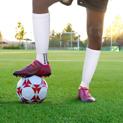 4 Set Grip Soccer Socks with Shin Guard Sleeve,Anti-Slip Soccer Sock Sleeve,Athletic Socks Set for Teens Adult Sport in Saudi Arabia