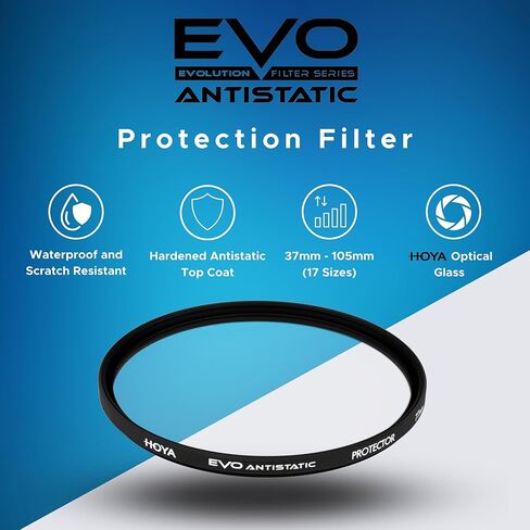 Hoya Evo Antistatic Protector Filter - 40.5mm - Dust/Stain/Water Repellent, Low-Profile Filter Frame in Saudi Arabia
