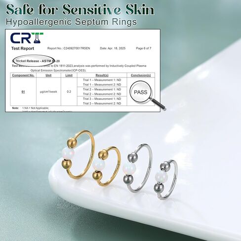 Jstyle Opal Nose Rings Set for Women Men Hypoallergenic 316L Stainless Steel Nose Studs 20G Opal CZ Nose Rings Hoops 8/10MM Septum Cartilage Helix Rook 2nd/3rd Earlobe Lip Piercings in Saudi Arabia