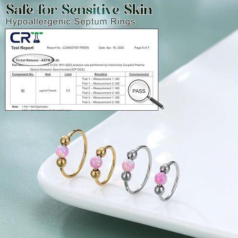 Jstyle Opal Nose Rings Set for Women Men Hypoallergenic 316L Stainless Steel Nose Studs 20G Opal CZ Nose Rings Hoops 8/10MM Septum Cartilage Helix Rook 2nd/3rd Earlobe Lip Piercings in Saudi Arabia