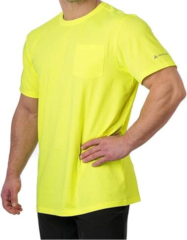 Arctic Cool Men’s Crew Neck Instant Cooling Pocket Workwear Moisture Wicking Performance UPF 50+ Short Sleeve Shirt in Kuwait