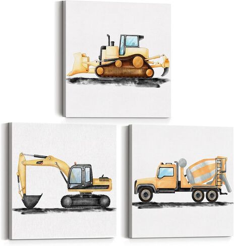 Set of 3 Watercolor Airplane Nursery Transportation Canvas Wall Art Framed Paintings Prints Vintage Plane Aircraft Canvas Posters Pictures Wall Decor for Home Boy Bedroom 12x12 Inch in Saudi Arabia