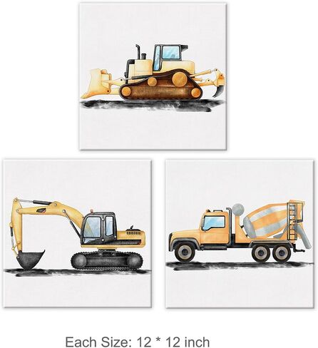 Set of 3 Watercolor Airplane Nursery Transportation Canvas Wall Art Framed Paintings Prints Vintage Plane Aircraft Canvas Posters Pictures Wall Decor for Home Boy Bedroom 12x12 Inch in Saudi Arabia