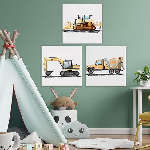 Set of 3 Watercolor Airplane Nursery Transportation Canvas Wall Art Framed Paintings Prints Vintage Plane Aircraft Canvas Posters Pictures Wall Decor for Home Boy Bedroom 12x12 Inch in Saudi Arabia